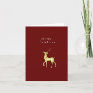 Minimalist Merry Christmas Gold Reindeer Card