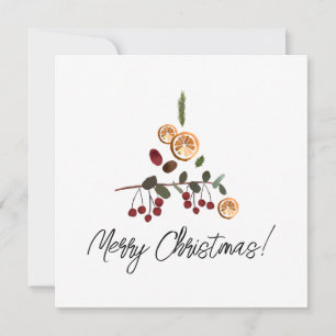 Minimalist Merry Christmas Holiday forest foliage