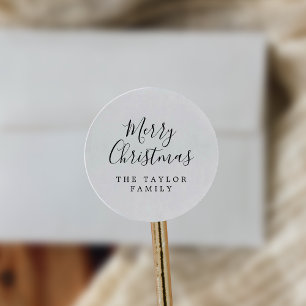 Minimalist Merry Christmas Holiday Gift Classic Round Sticker