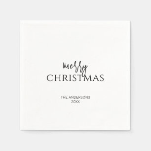 Minimalist Merry Christmas Holiday Napkin