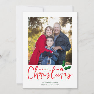 Minimalist Merry Christmas Photo Card