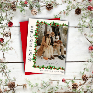 Minimalist Merry Christmas Photo Holiday Card