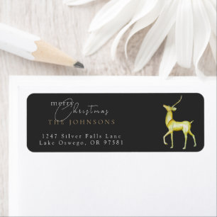 Minimalist Merry Christmas Reindeer Return Address Label