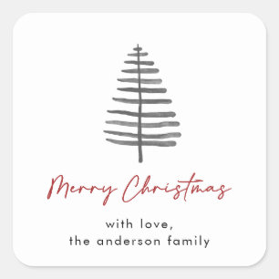 Minimalist Merry Christmas Scandi Tree Gift Tags