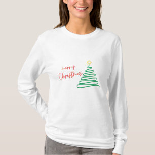 Minimalist Merry Christmas Tree t shirt