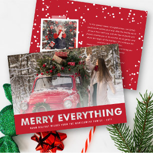 Minimalist Merry Everything Cutout Modern Photo  Holiday Card
