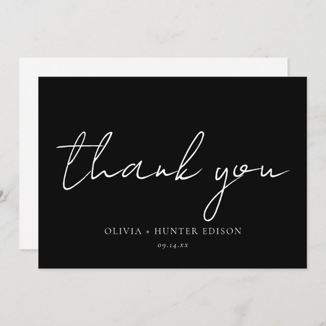 Minimalist Message Calligraphy  Thank You Card (Front/Back)