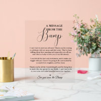 Minimalist Message from the Bump Sign Baby Shower