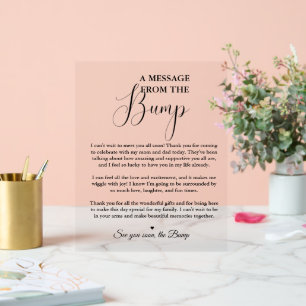 Minimalist Message from the Bump Sign Baby Shower