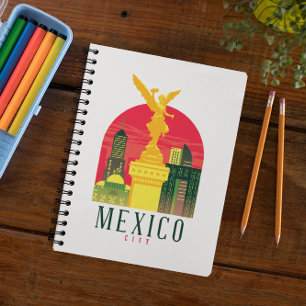 Minimalist Mexico City Vintage Travel Silhouette Notebook