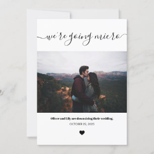 Minimalist Micro Wedding Downsize Photo Script Announcement