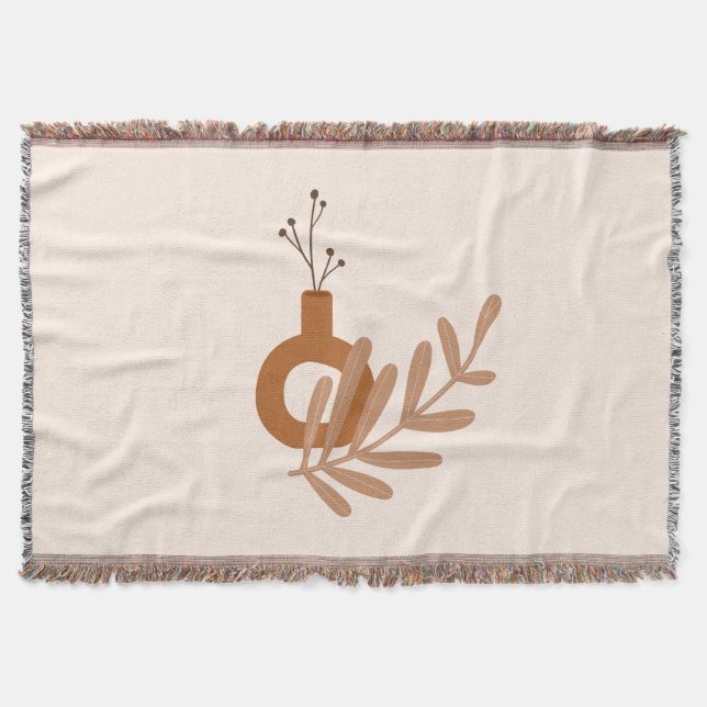 Minimalist Mid Century Abstract Geometric artwork  Throw Blanket (Front)