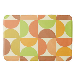 Minimalist Mid Century Half Circles Pattern  Bath Mat
