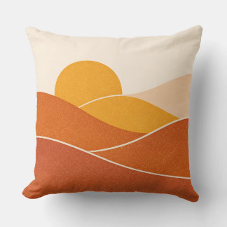 Minimalist Mid-Century Modern Abstract Desert  Cushion