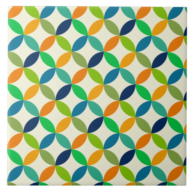 Minimalist Mid century modern geometric  Ceramic Tile (Front)