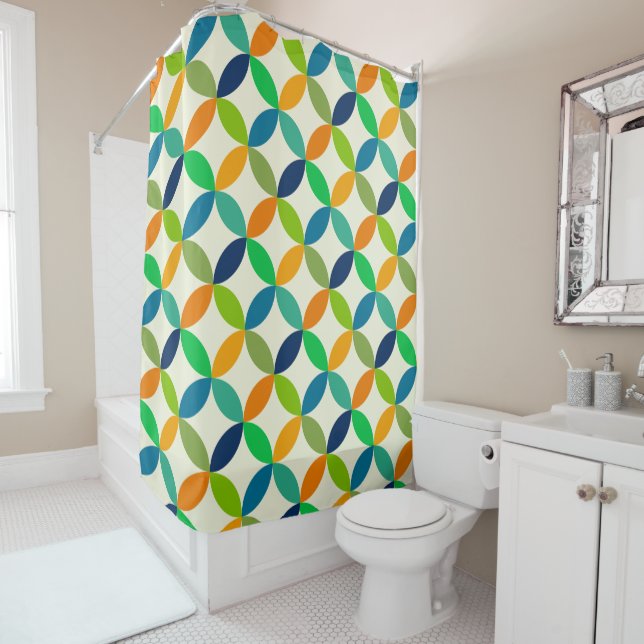 Minimalist Mid century modern geometric   Shower Curtain (In Situ)