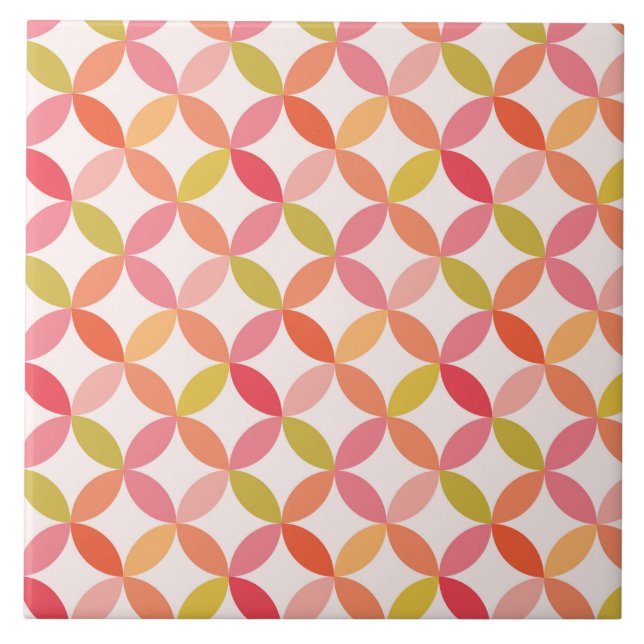 Minimalist mid century modern pink  ceramic tile (Front)