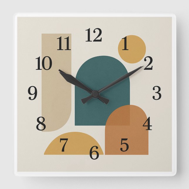 Minimalist Mid-Century Modern Wall Clock (Front)
