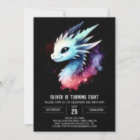 Minimalist Mighty Dragon Birthday