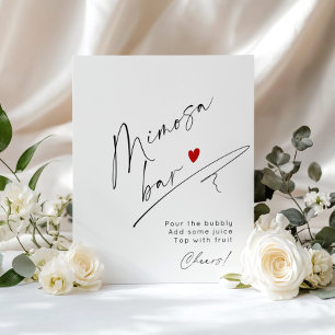 Minimalist Mimosa Bar Calligraphy Bridal Shower Poster