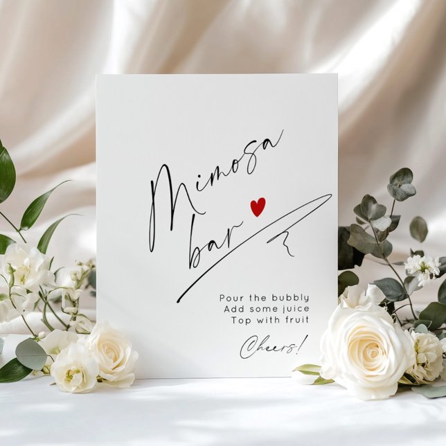 Minimalist Mimosa Bar Calligraphy Bridal Shower Poster (Creator Uploaded)