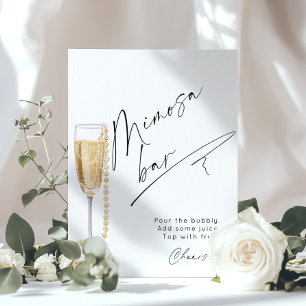 Minimalist Mimosa Bar Pearls and Prosecco Poster