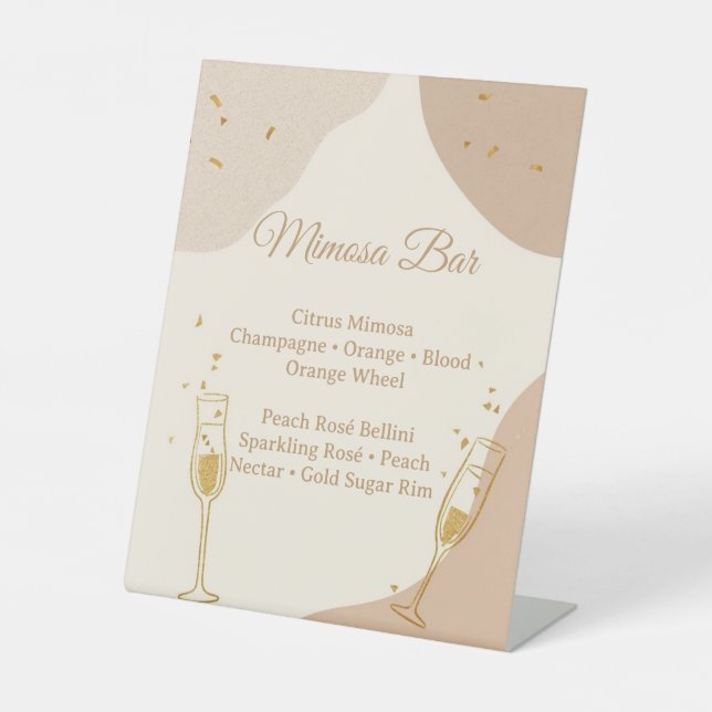 Minimalist Mimosa Bar Sign – Neutral Brunch (Front)