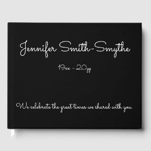 Minimalist & Minimal Funeral Guestbook
