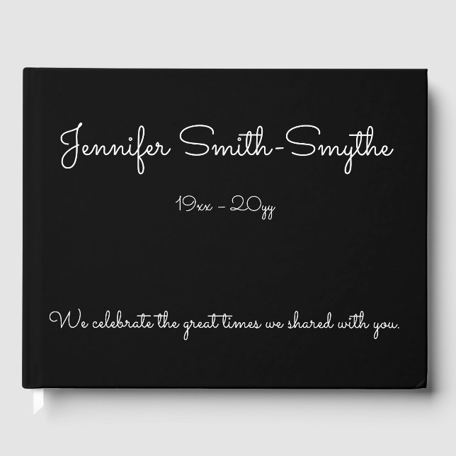 Minimalist & Minimal Funeral Guestbook (Front)