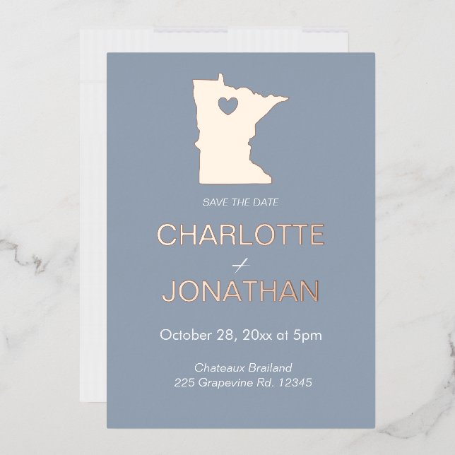 Minimalist Minnesota State Destination Wedding  (Envelope)