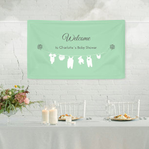 Minimalist Mint Green Gender Neutral Baby Shower Banner