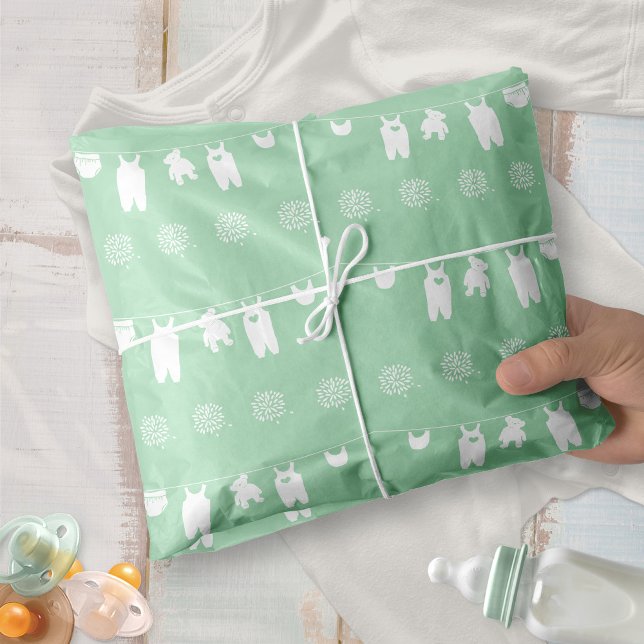 Minimalist Mint Green Gender Neutral Baby Shower Tissue Paper (Minimalist Mint Green Gender Neutral Baby Shower Tissue Paper ©Susanne Sachers - Sunny Mind Design )