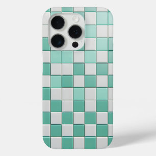 Minimalist Mint Green & White Chequered Case 