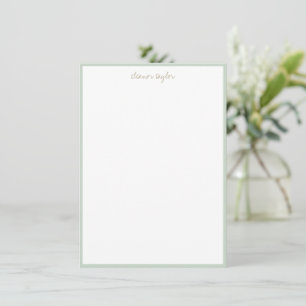 Minimalist Mint Sage Personalised Script Name  Card