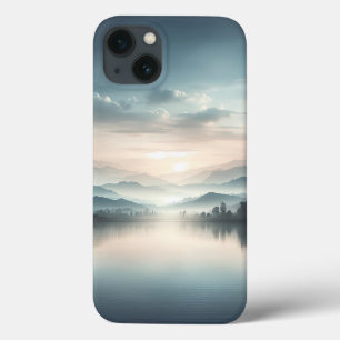 Minimalist Misty Lake Sunrise Phone Case - Serene 