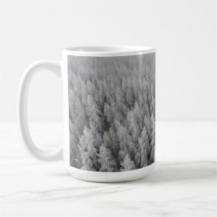 Minimalist Misty Winter Forest Coffee Latte Mug