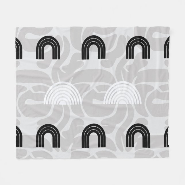 Minimalist Mixed Boho Arches Fleece Blanket (Front (Horizontal))