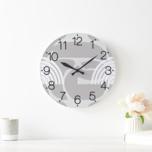 Minimalist Mixed Boho Arches Large Clock