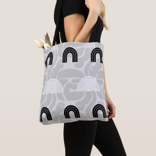 Minimalist Mixed Boho Arches Tote Bag (Close Up)