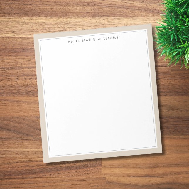 Minimalist Mocha Brown Two Border Name Notepad (Creator Uploaded)
