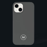 Minimalist Moder Monogram Case-Mate iPhone 14 Case<br><div class="desc">Modern classic block monogram design with grey and white monogram medallion.</div>