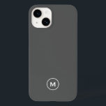 Minimalist Moder Monogram Case-Mate iPhone 14 Case<br><div class="desc">Modern classic block monogram design with grey and white monogram medallion.</div>