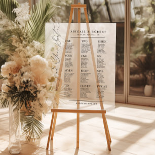 Minimalist Modern 12 Tables Wedding Seating Chart