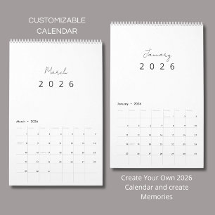 Minimalist Modern 2026 Wall Calendar