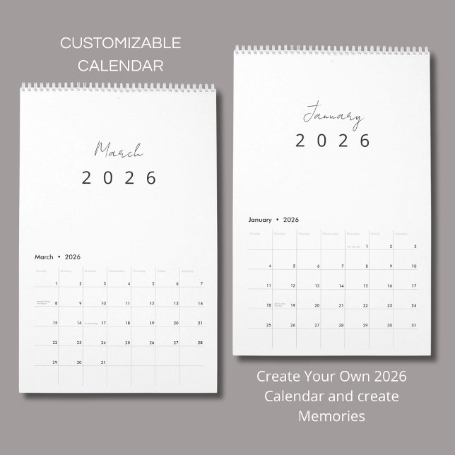 Minimalist Modern 2026 Wall Calendar (Creator Uploaded)