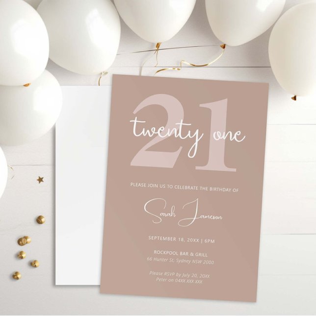 Minimalist Modern 21st Birthday Party Invitation (Creator Uploaded)