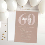 Minimalist Modern 60th Birthday Party Invitation<br><div class="desc">This minimalist typography 60th birthday party invitation is perfect for a modern birthday party. The simple design features classic typography with a modern feel. Customisable in any colour. Keep the design minimal and elegant, as is, or personalise it by adding your own graphics and artwork. For more advanced customisation of...</div>