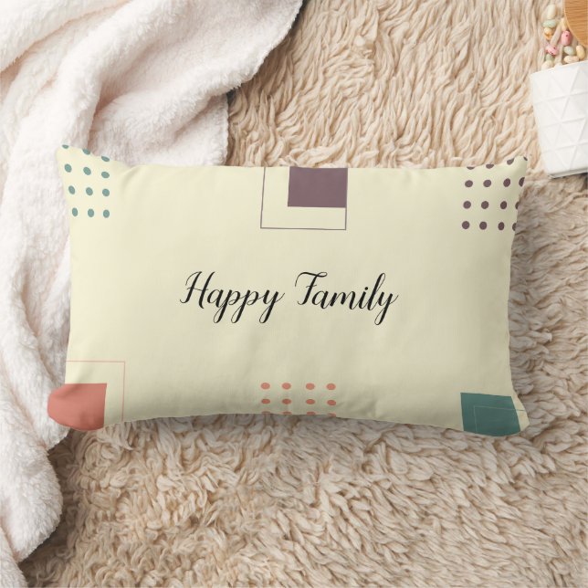 Minimalist Modern Abstract Art in Colourful Shape Lumbar Cushion (Blanket)