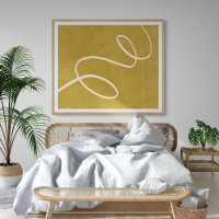 Minimalist Modern Abstract Art in Yellow Gold