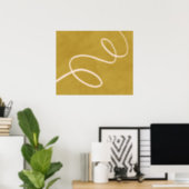Minimalist Modern Abstract Art in Yellow Gold Poster (Home Office)